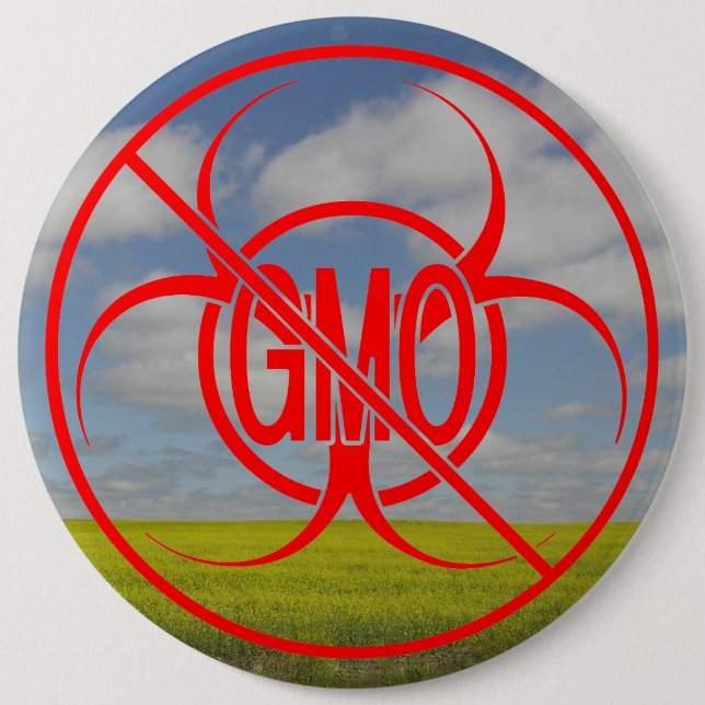 No GMO Buttons Biohazard Warning GMO Buttons Pins (Front)