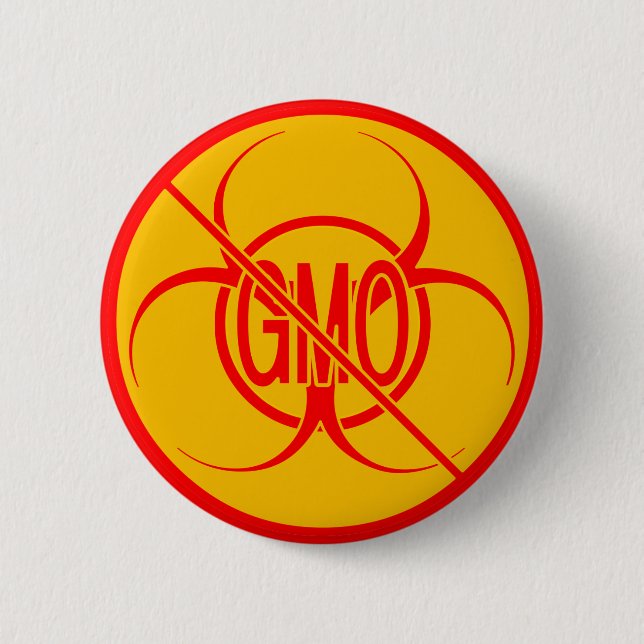 No GMO Buttons Biohazard Warning GMO Buttons Pins (Front)