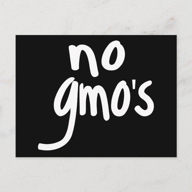 No GMO Food Additive Promotion Black Announcement Postcard (Front)