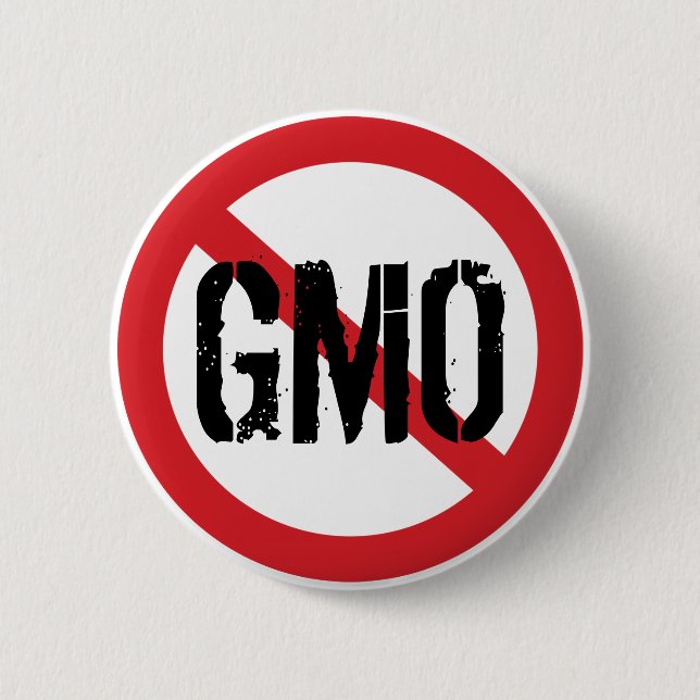 No GMO Genetically Modified Food 6 Cm Round Badge (Front)