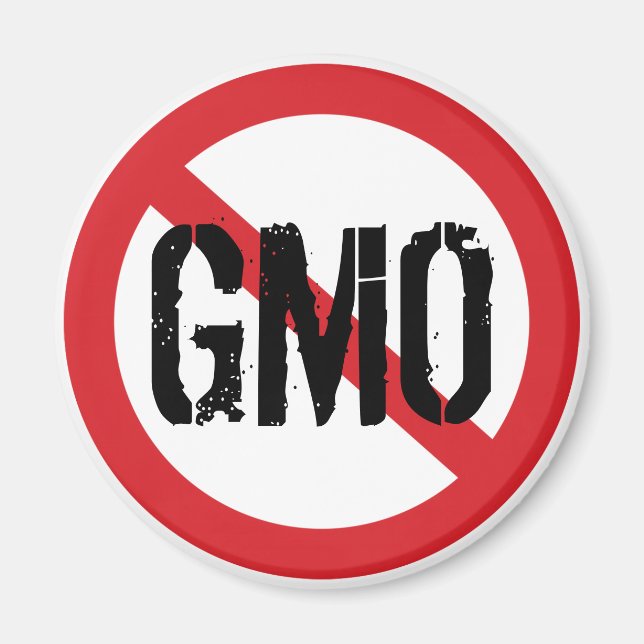 No GMO Genetically Modified Food Magnet (Front)