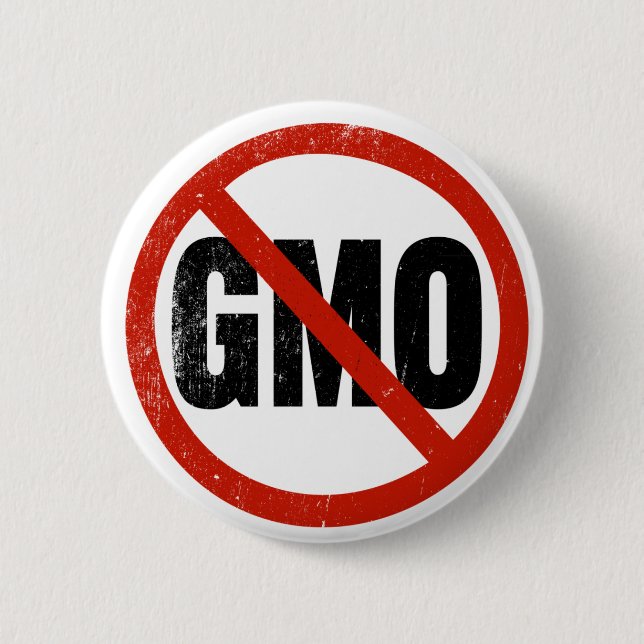 No GMO, Non GMO, March Against Monsanto 6 Cm Round Badge (Front)