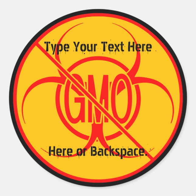 No GMO Stickers Custom GMO Warning Stickers (Front)