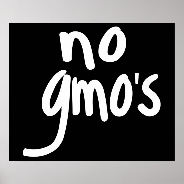 No GMO's for Heathy Food Environment Black Poster (Front)
