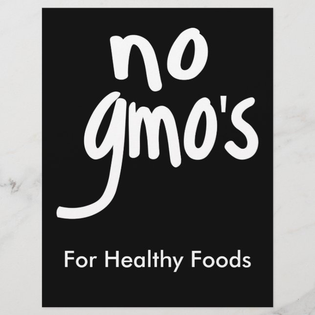 No GMO's for Heathy Food Promotional Black Flyer (Front)