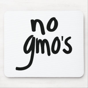 No GMO's for Heathy Food Promotional Black Text Mouse Pad