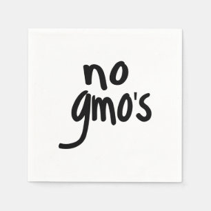 No GMO's for Heathy Food Promotional Black Text Napkin