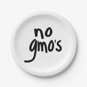 No GMO's for Heathy Food Promotional white Paper Plate
