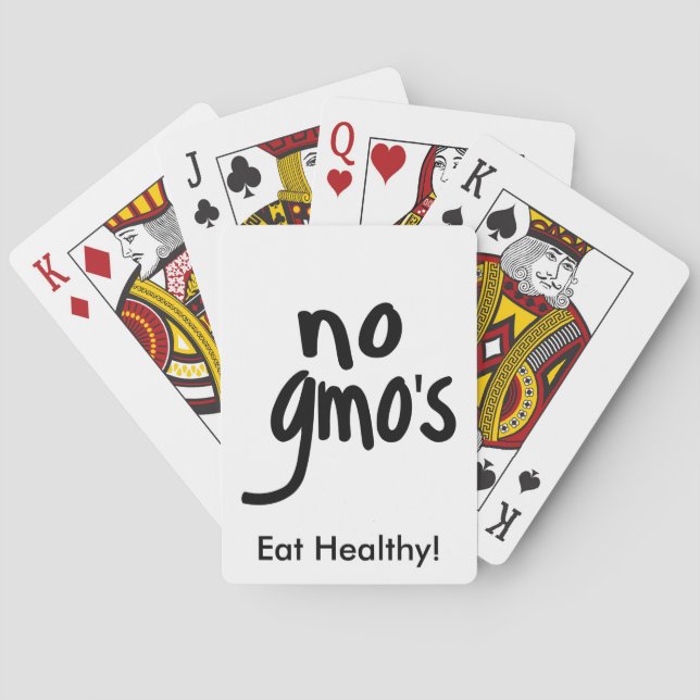 No GMO's for Heathy Food Promotional White Playing Cards (Back)