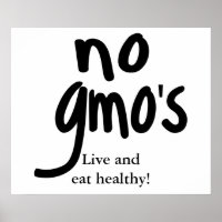 No GMO's Live and Eat Healthy White