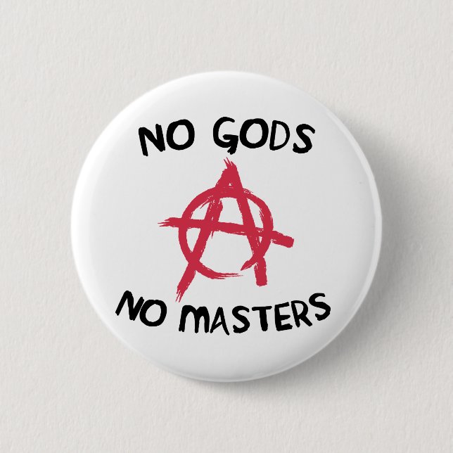 No Gods No Masters 6 Cm Round Badge (Front)
