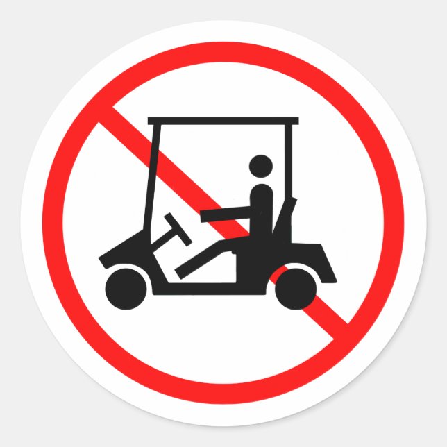 No Golf Carts Stickers (Front)
