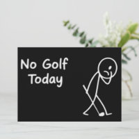 No Golf Today Funny Sad Golfer Figure Humour