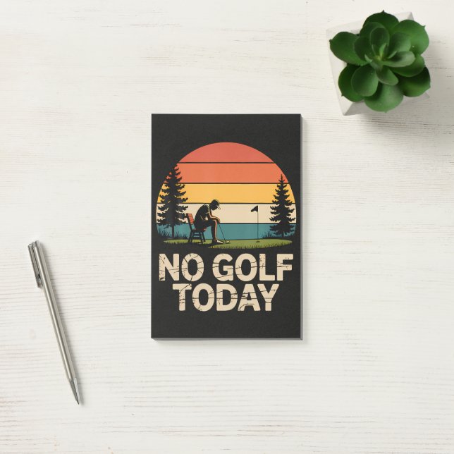 No Golf Today Joke Funny Sad Post-it Notes (Office)