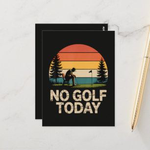 No Golf Today Joke Funny Sad Postcard