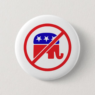 NO GOP - ANTI REPUBLICAN ELEPHANT 6 CM ROUND BADGE