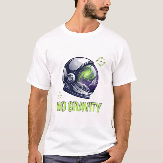 No Gravity Space Astronaut Gamer T-Shirt | Neon  (Front)