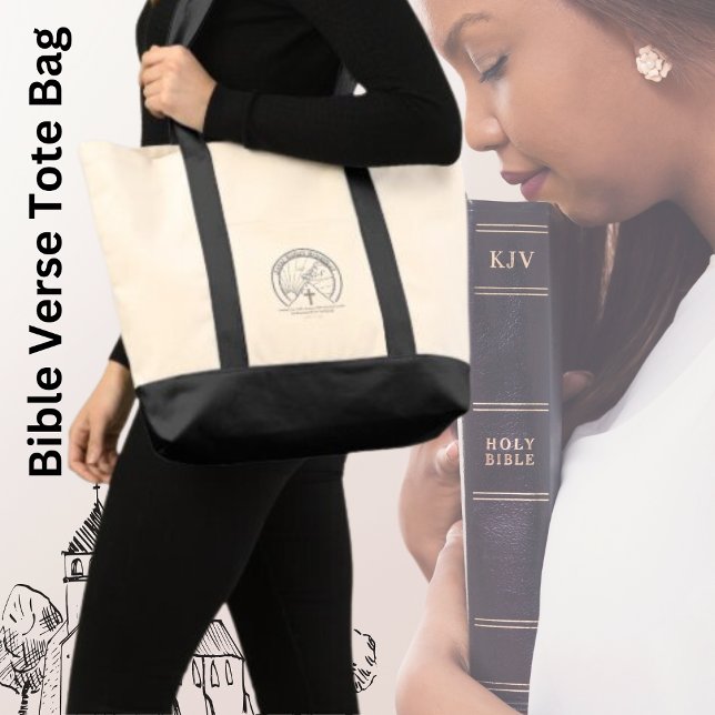 No Greater Love Bible Quote Women's Tote Bag (Add your favorite Bible Verse.)