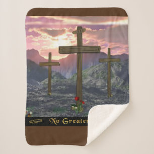 No Greater Love John 3:16 Sherpa Blanket