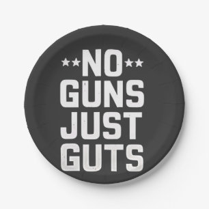 No Guns Just Guts Corrections Officer Paper Plate