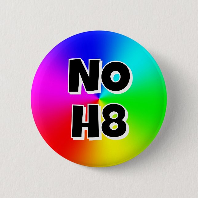 NO H8  6 CM ROUND BADGE (Front)