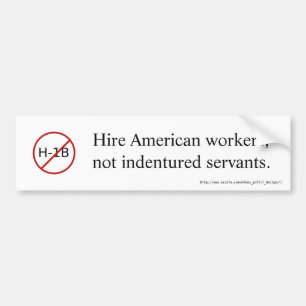 NO H-1B bumper sticker