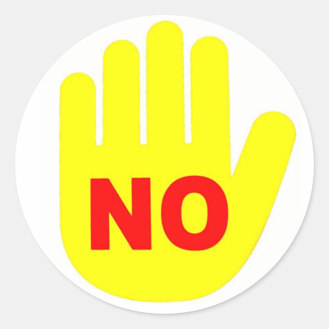 "NO" Hand Sticker (Front)