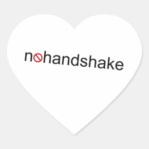 No Handshake Heart Sticker