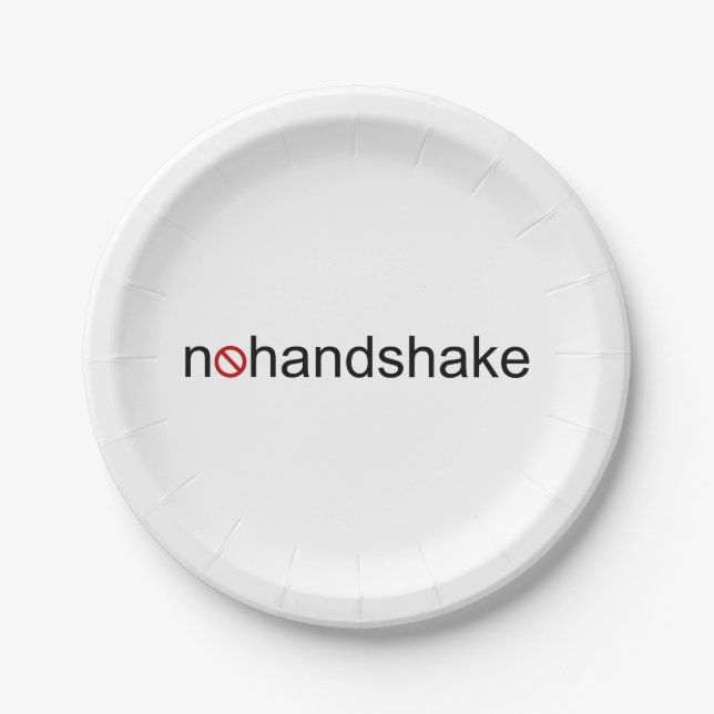 No Handshake Paper Plate (Front)