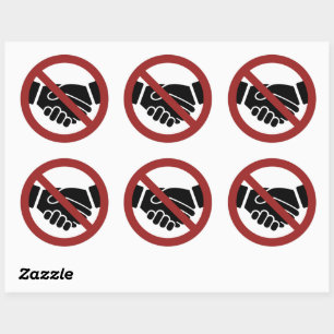 No Handshaking Classic Round Sticker