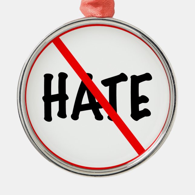 No Hate Metal Tree Decoration (Front)