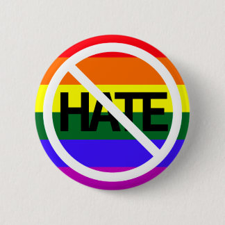 No hate - pride 6 cm round badge