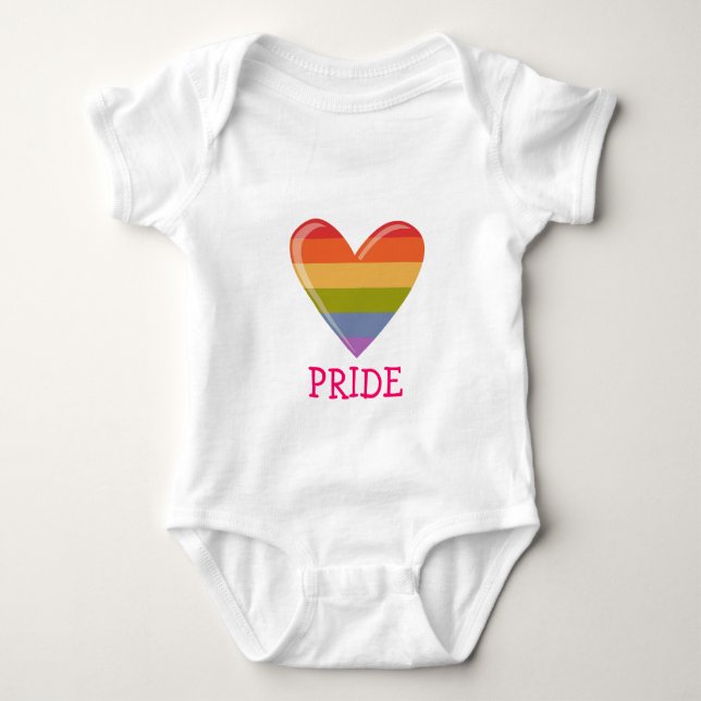 No Hate Pride Love and Proud Joy Baby Bodysuit (Front)