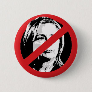 NO HILLARY 6 CM ROUND BADGE
