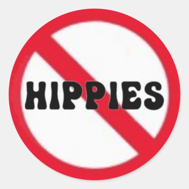 No Hippies small sticker (Front)