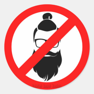No Hipsters or Man Buns Classic Round Sticker