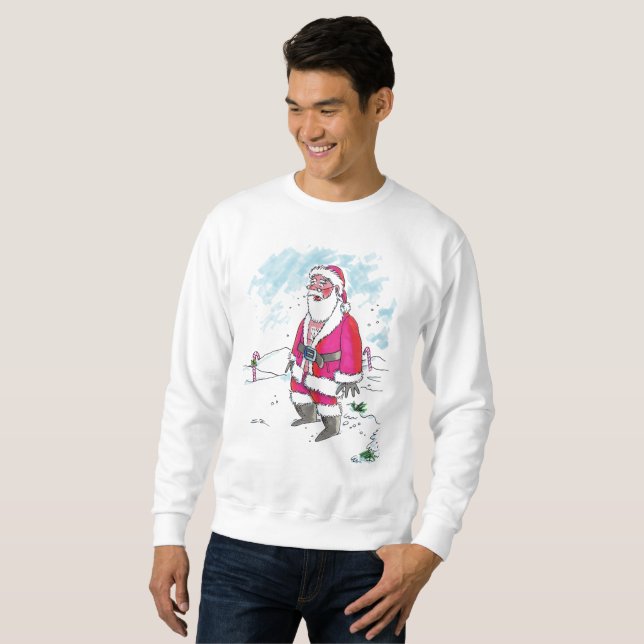 No Ho-Ho-Ho men white sweatshirt (Front Full)