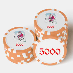 No Ho Ho Ho orange 5000 striped poker chip