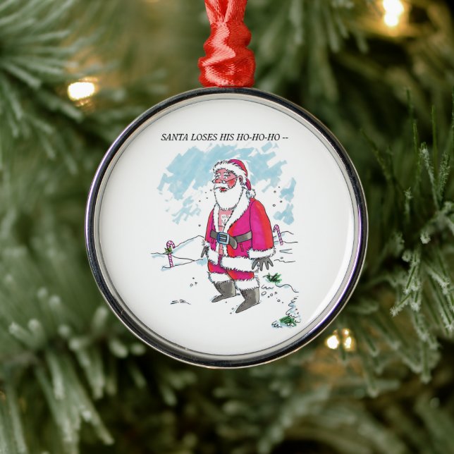 No Ho-Ho-Ho w text round premium ornament (Tree)