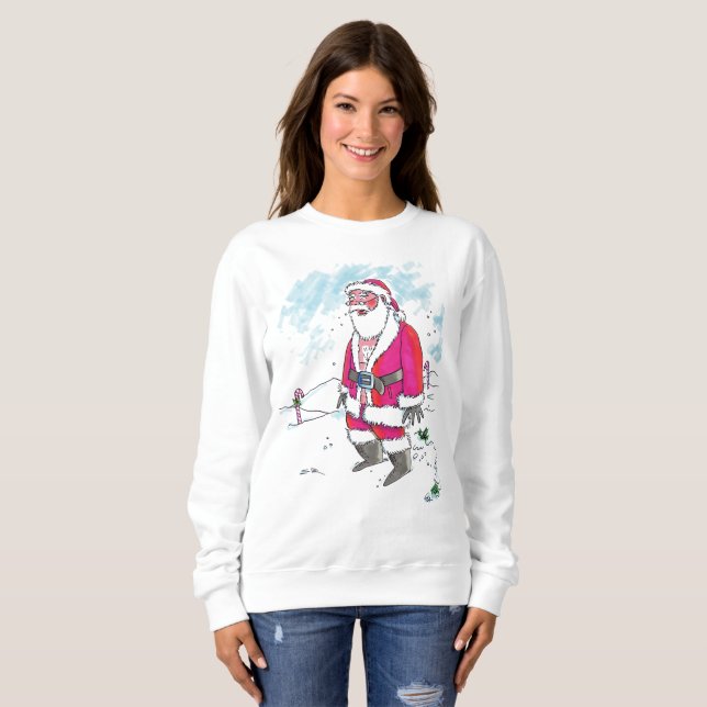 No Ho-Ho-Ho women white sweatshirt (Front Full)