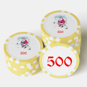 No Ho Ho Ho yellow 500 striped poker chip