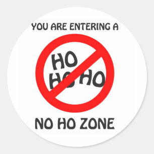 no ho zone classic round sticker