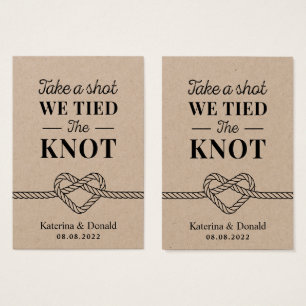  No Hole Take a Shot We Tied The Knot Kraft Tags