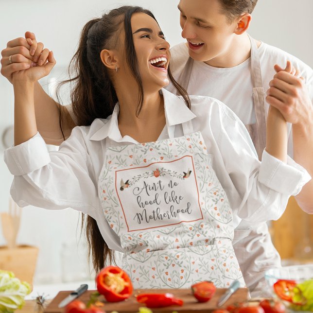 No Hood Like Motherhood Funny Quote Apron (Creator Uploaded)
