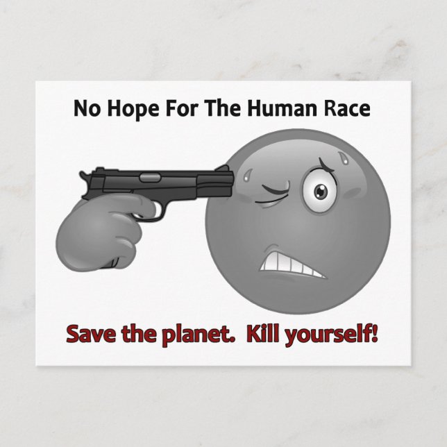 No Hope Emoticon Logo Postcard (Front)