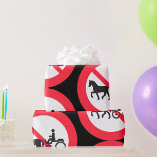 No Horse And Buggy Road Sign Wrapping Paper