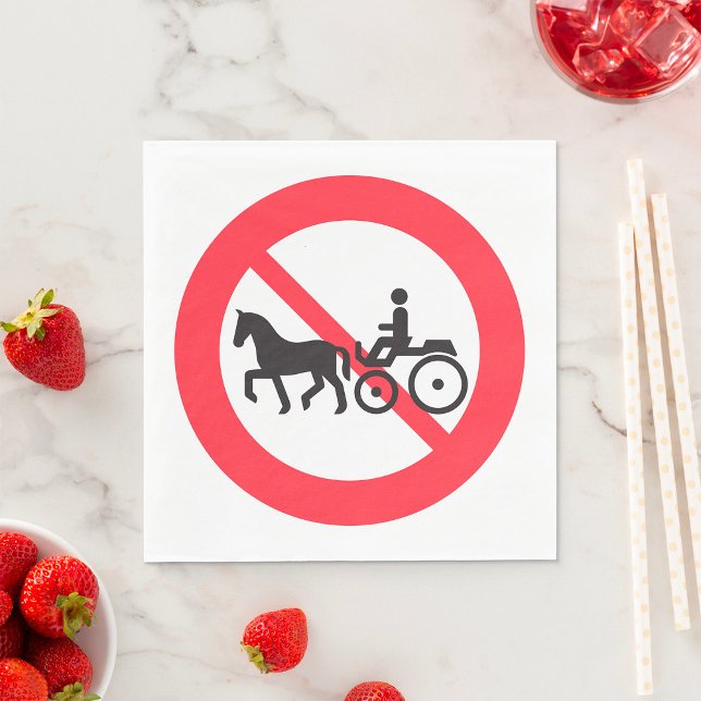 No Horse Drawn Vehicles Sign Napkin (Creator Uploaded)