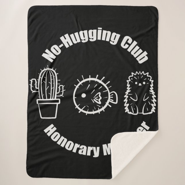 No Hugging Club Sherpa Blanket (Front)