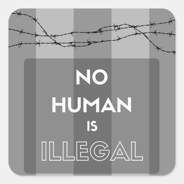 No Human Is Illegal stickers (Front)