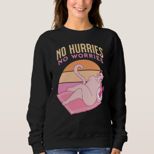 No Hurries No Worries Funny Cat Tee